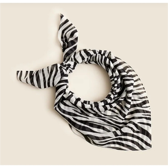 J.Crew Sheer Silk Scarf in Zebra Print - Picture 1 of 5